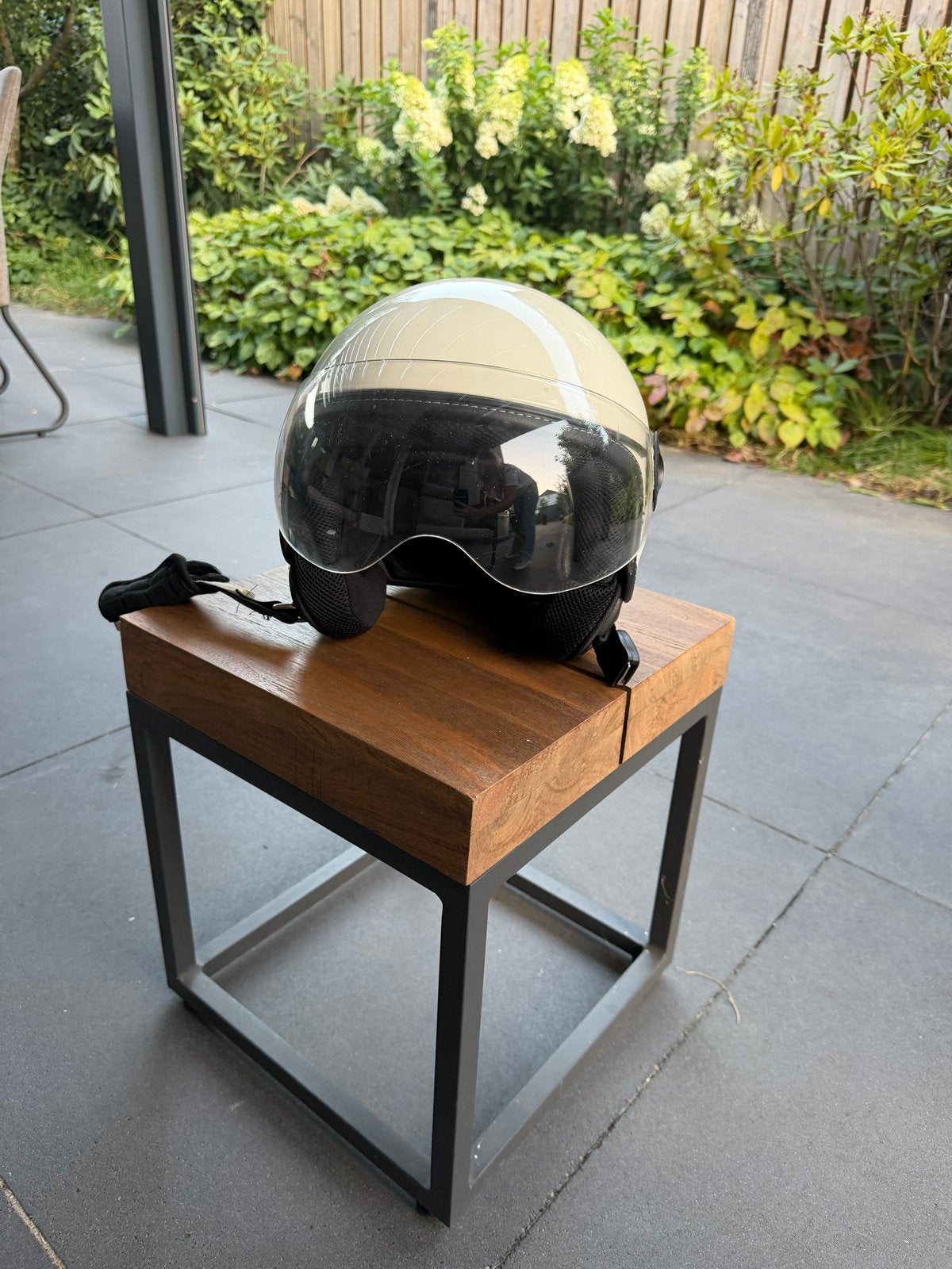 Scooterhelm - Crème/Wit - Maat XS, Fietsen en Brommers, Brommerhelmen, Ophalen of Verzenden, Zo goed als nieuw, Extra small of kleiner