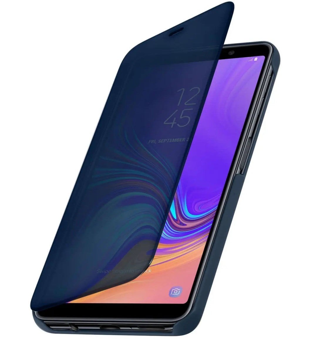 Clear View cover Samsung Galaxy A7 zwart, blauw, zilver, Ophalen of Verzenden, Nieuw, Overige modellen, Frontje of Cover