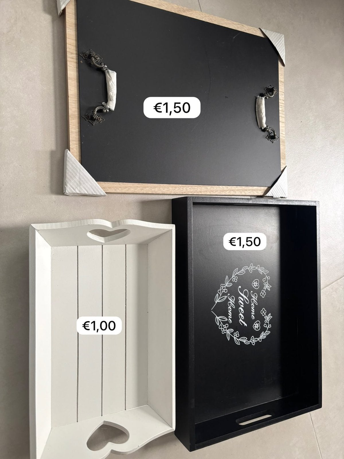 Dienbladen, Ophalen, Zo goed als nieuw
