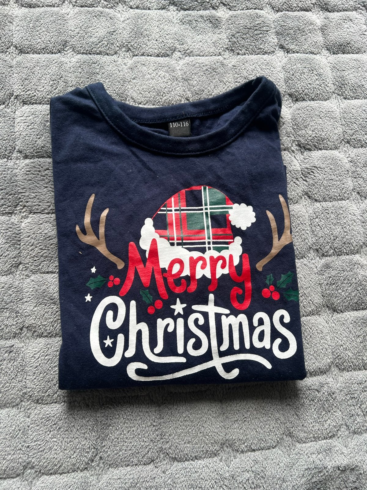 NIEUW, kinder kerst longsleeve ‘Merry Christmas’, mt 110/116, Ophalen of Verzenden, Nieuw, Jongen of Meisje, Shirt of Longsleeve