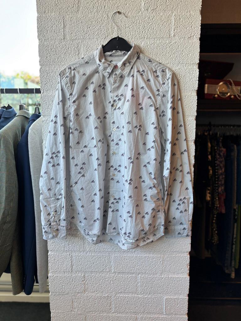 Paul smith fietsen overhemd maat S, Paul Smith, Halswijdte 38 (S) of kleiner, Wit, Ophalen of Verzenden
