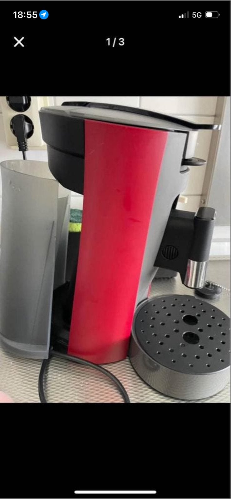 Philips Senseo koffiezetapparaat rood/grijs, Gebruikt, Koffiemachine, Ophalen of Verzenden, 2 tot 4 kopjes