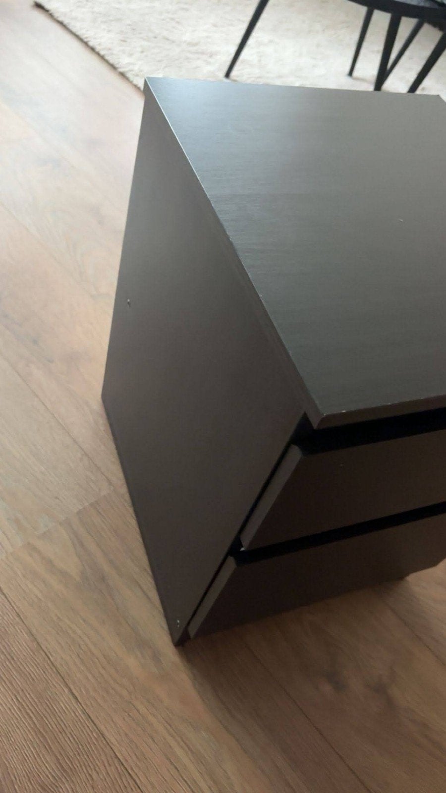 Zwart Ikea nachtkastje, Ophalen, Gebruikt, Minder dan 45 cm, Minder dan 55 cm