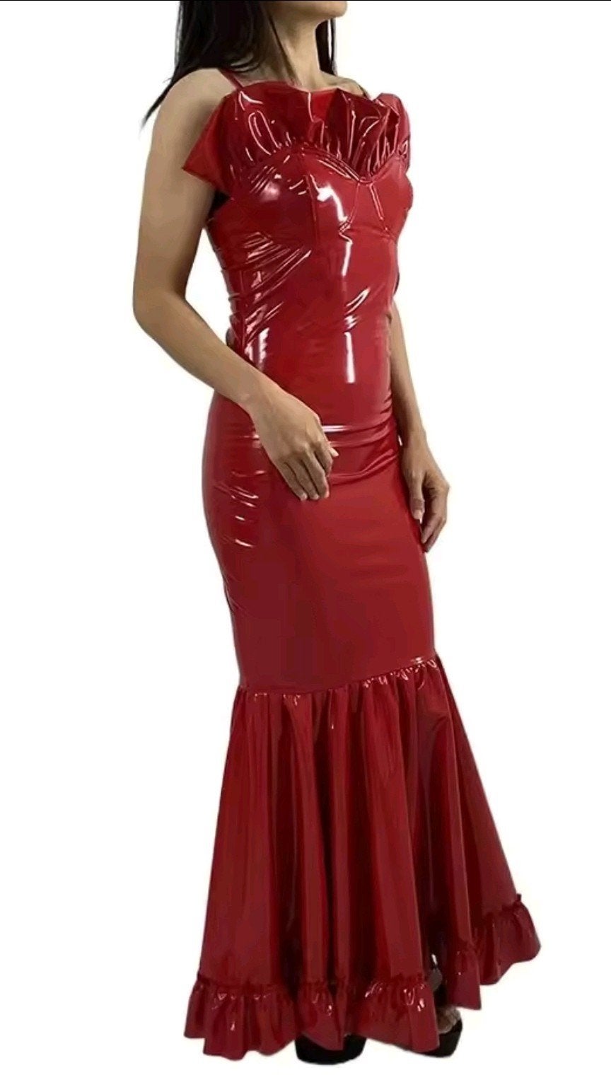 Wauw Prachtige Spannende Lak Shape Jurk, tm 8XL, Kleding | Dames, Jurken, Verzenden, Nieuw, Onder de knie
