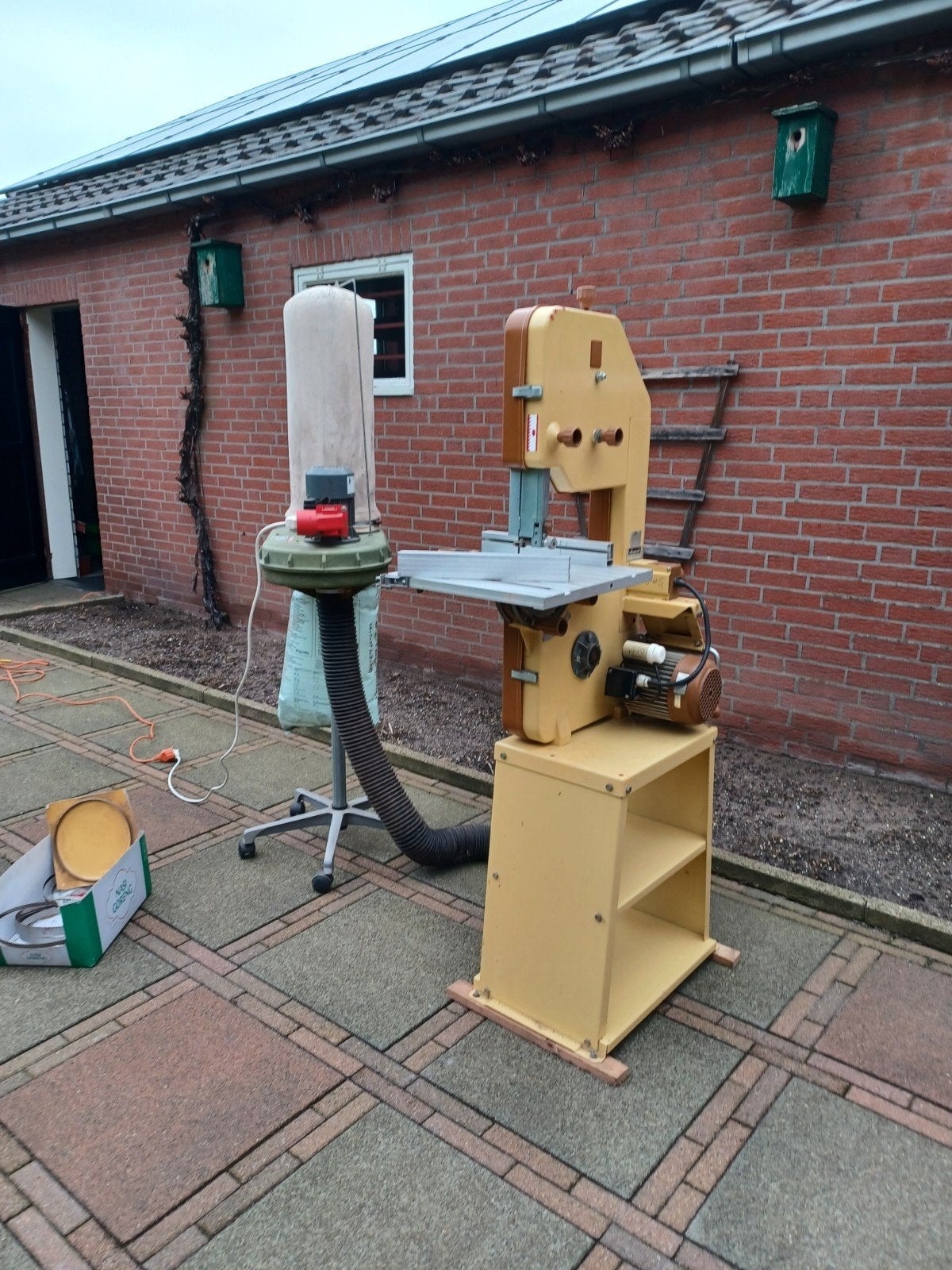 Shepach lintzaag met een afzuiging, Gebruikt, 70 mm of meer, Ophalen of Verzenden, Lintzaag