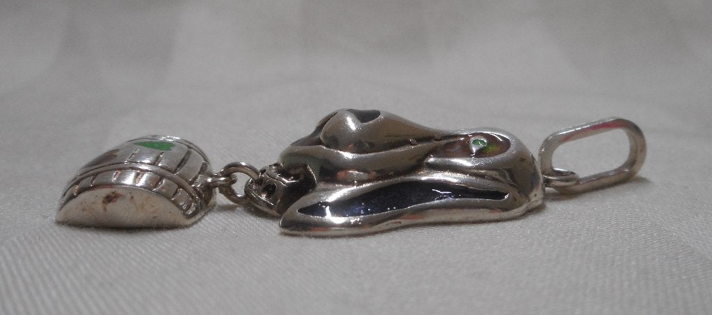 Zilveren grote vintage hanger Basset Hound hond nr.429, Verzenden, Zo goed als nieuw, Zilver, Dier