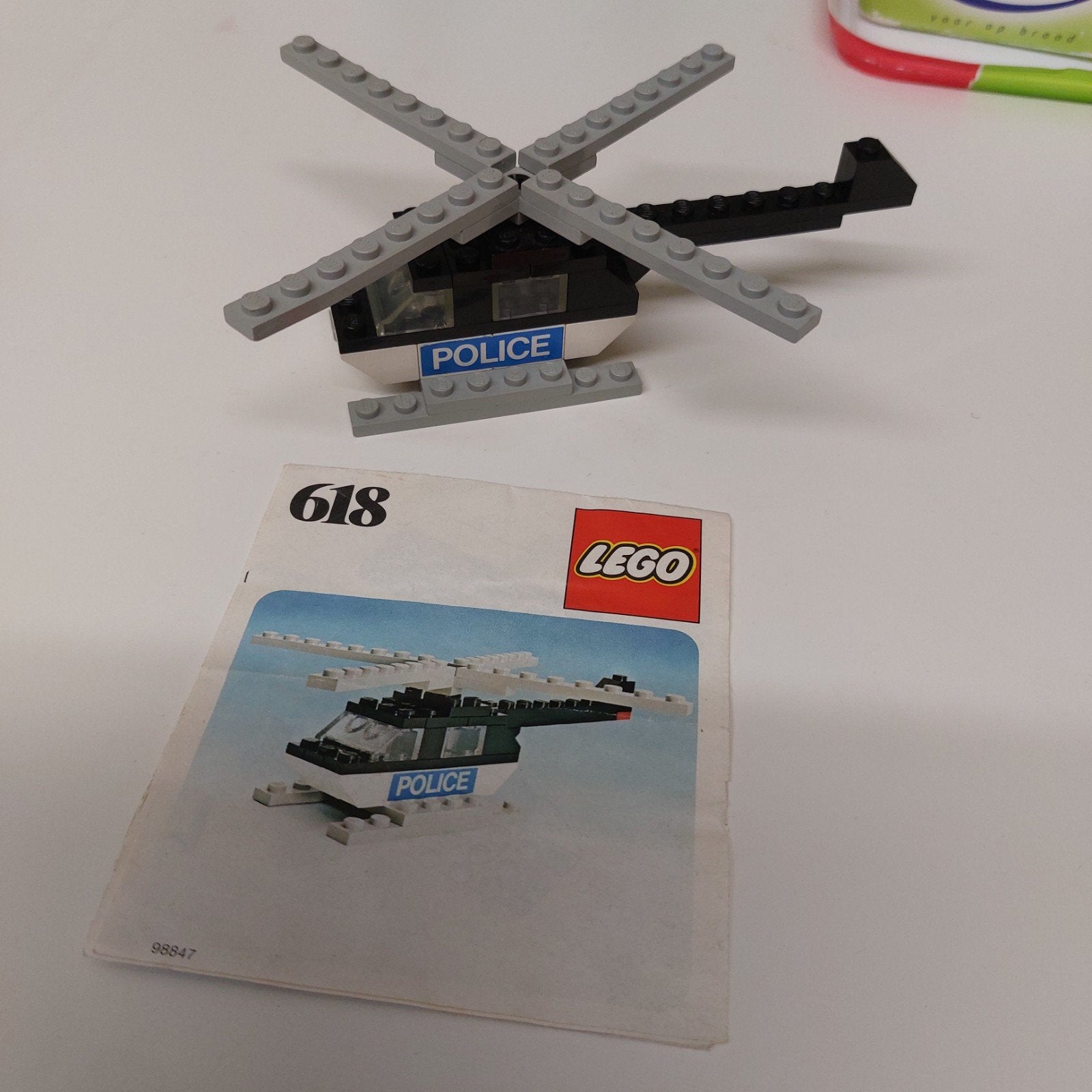 Lego 618 Politie Helikopter uit 1978 . uniek!!, Lego, Inclusief instructies, Ophalen of Verzenden, Complete set