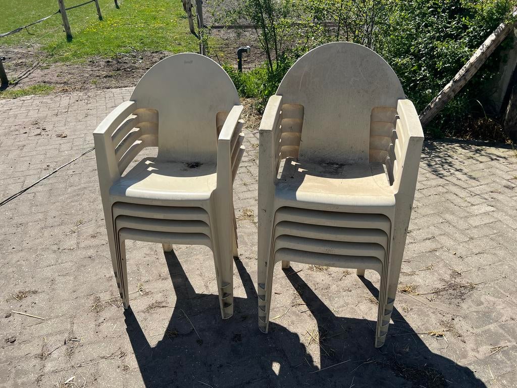 9 Hartman tuinstoeltjes - Ideaal voor feestjes!, Tuin en Terras, Tuinstoelen, Gebruikt, Kunststof, Stapelbaar, Ophalen