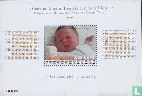 Blok Geboorte Prinses Amalia 2003 NL Postfris, Postzegels en Munten, Ophalen of Verzenden