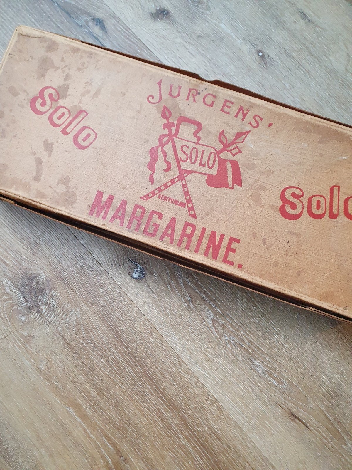 Vintage Solo Margarine Houten Kistje - Jurgens Reclame, Ophalen of Verzenden