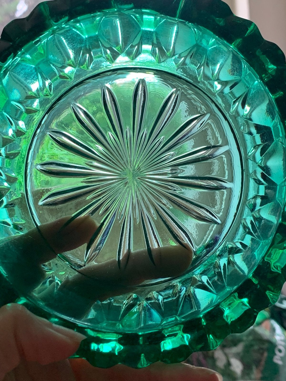 Vintage Groene Glazen Asbak Jaren '70, Verzenden