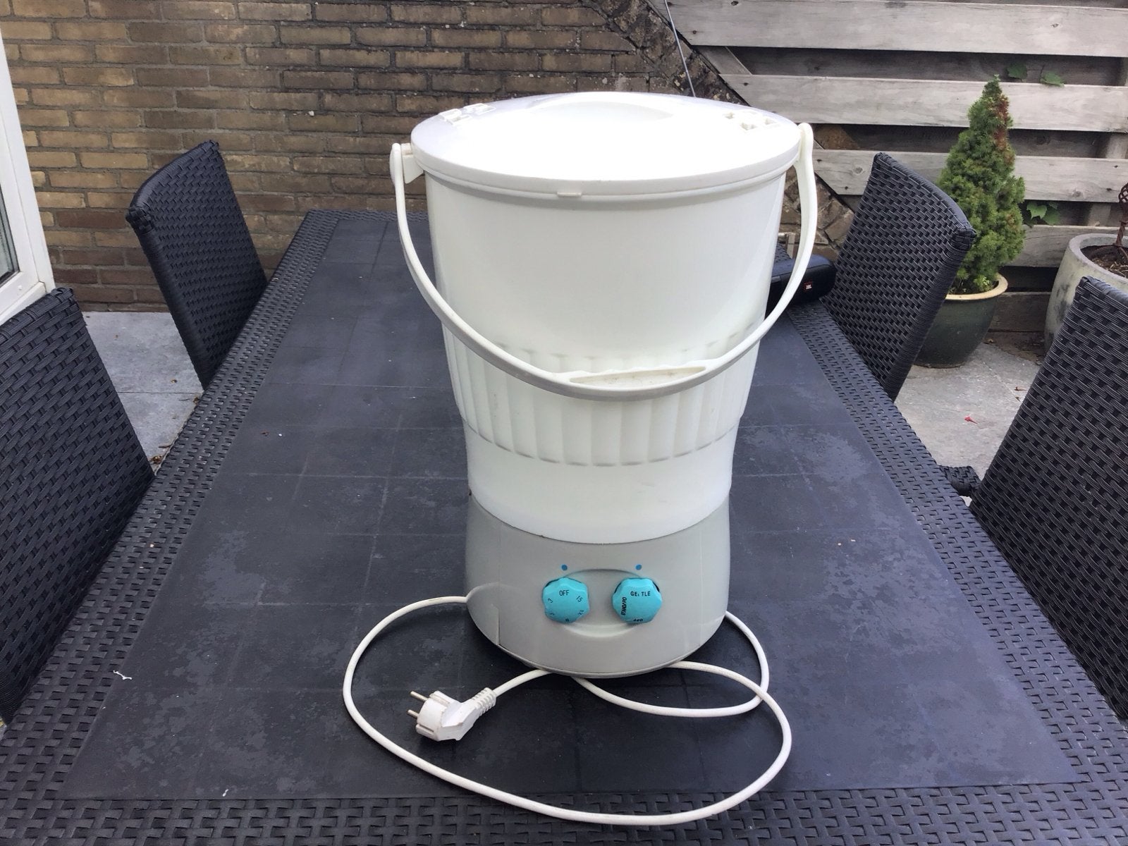 Compacte mini wasmachine/centrifuge - ideaal voor camping, Ophalen, Gebruikt, Minder dan 85 cm, Bovenlader