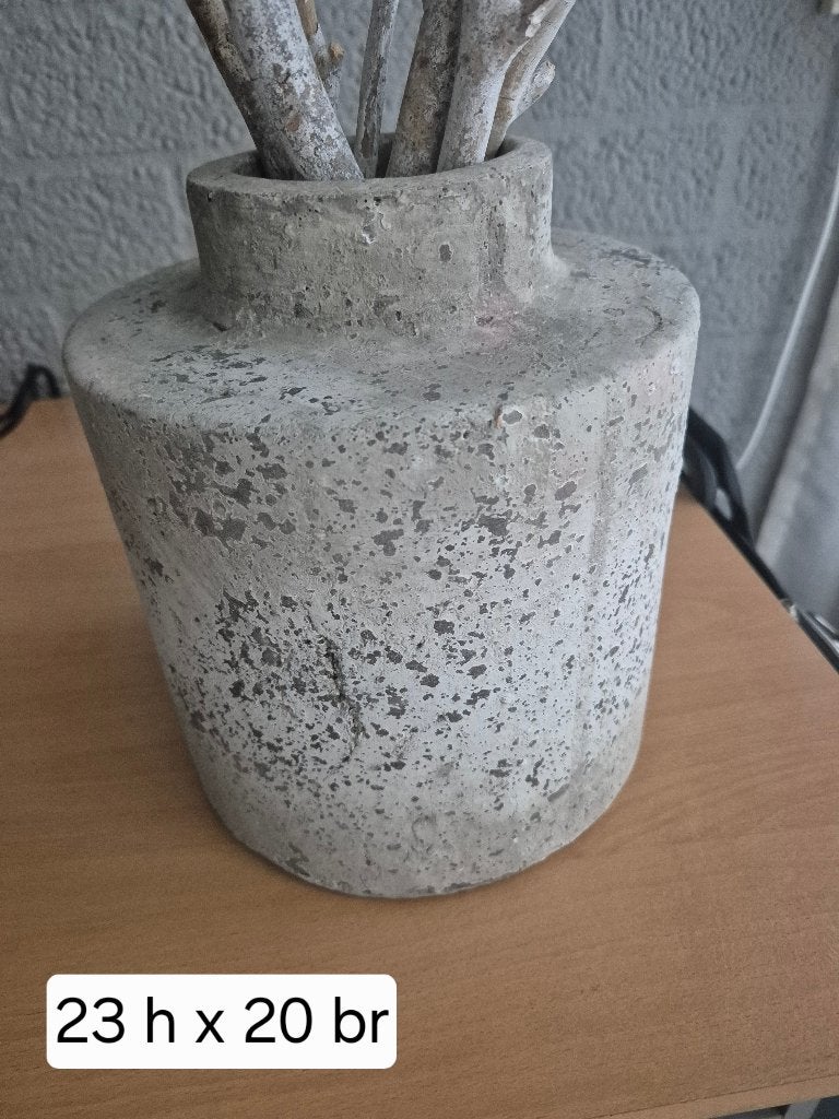 Vazen, Ophalen, 23 cm, Inclusief droogbloemen, Wit