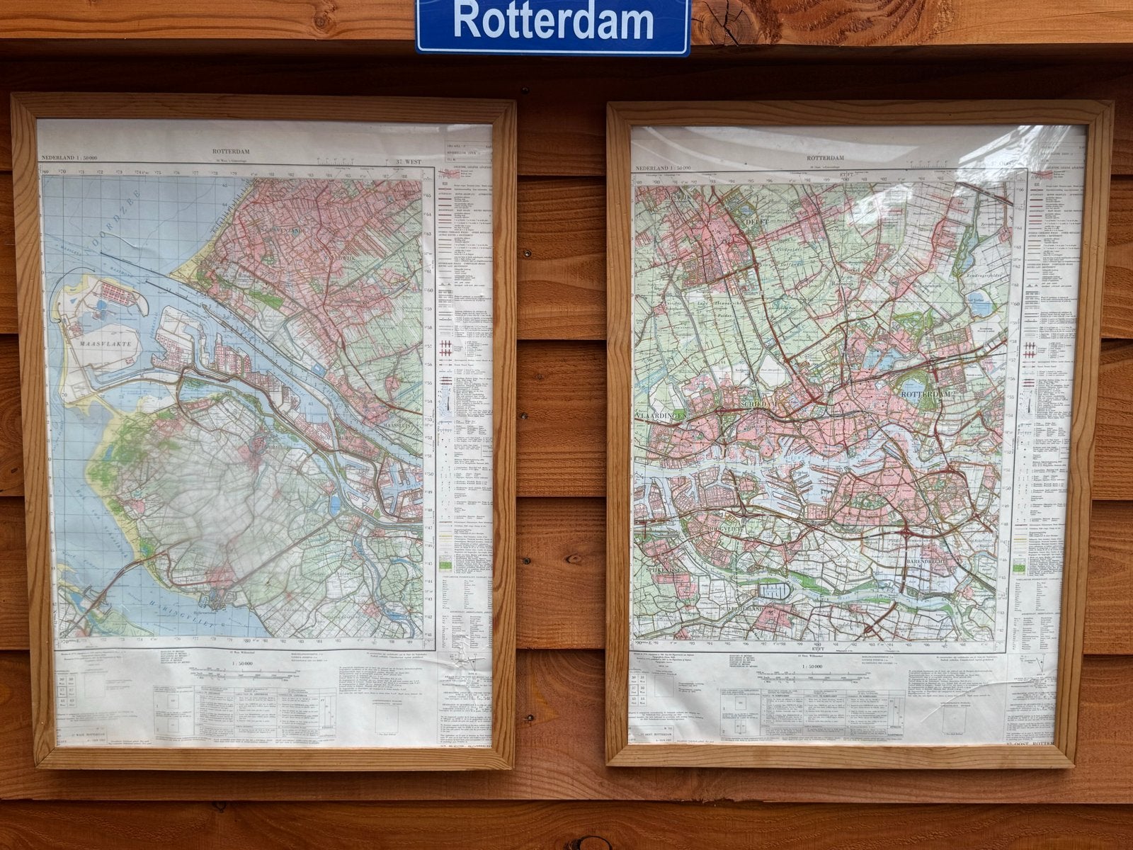 2 Kaarten van Rotterdam en Europoort, Boeken, Atlassen en Landkaarten, Ophalen, 1800 tot 2000, Nederland, Landkaart