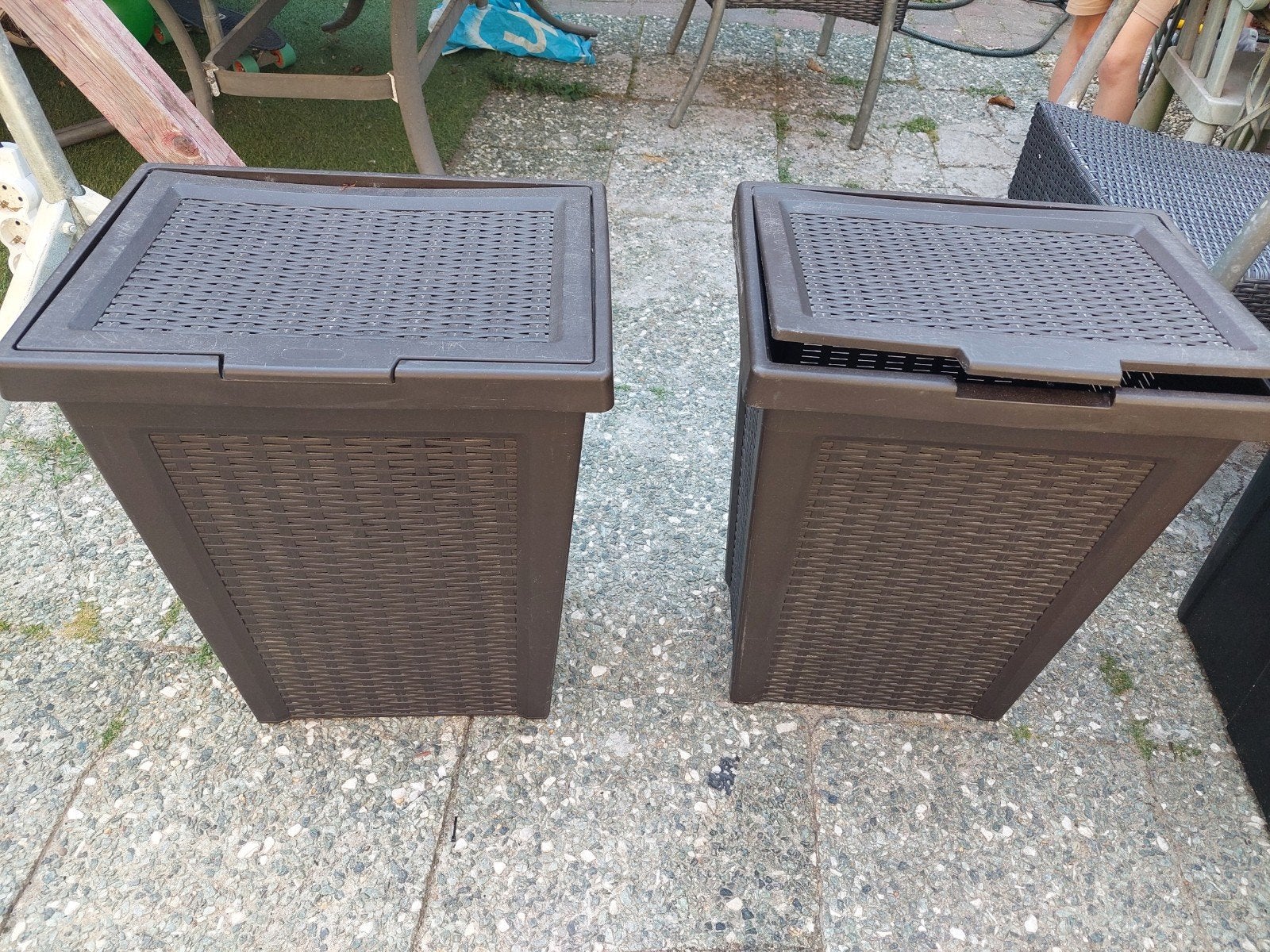 2x Wasmand - Donkerbruin, Rotan Look, Ophalen of Verzenden, Gebruikt, Bruin, Kunststof