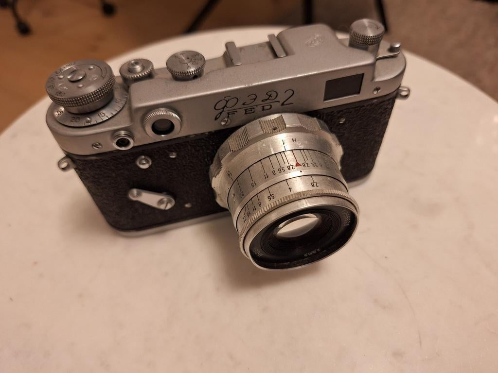 FED-2 meetzoekercamera met Industar-26M 52mm f/2.8 lens, Ophalen of Verzenden, Compact, Overige Merken