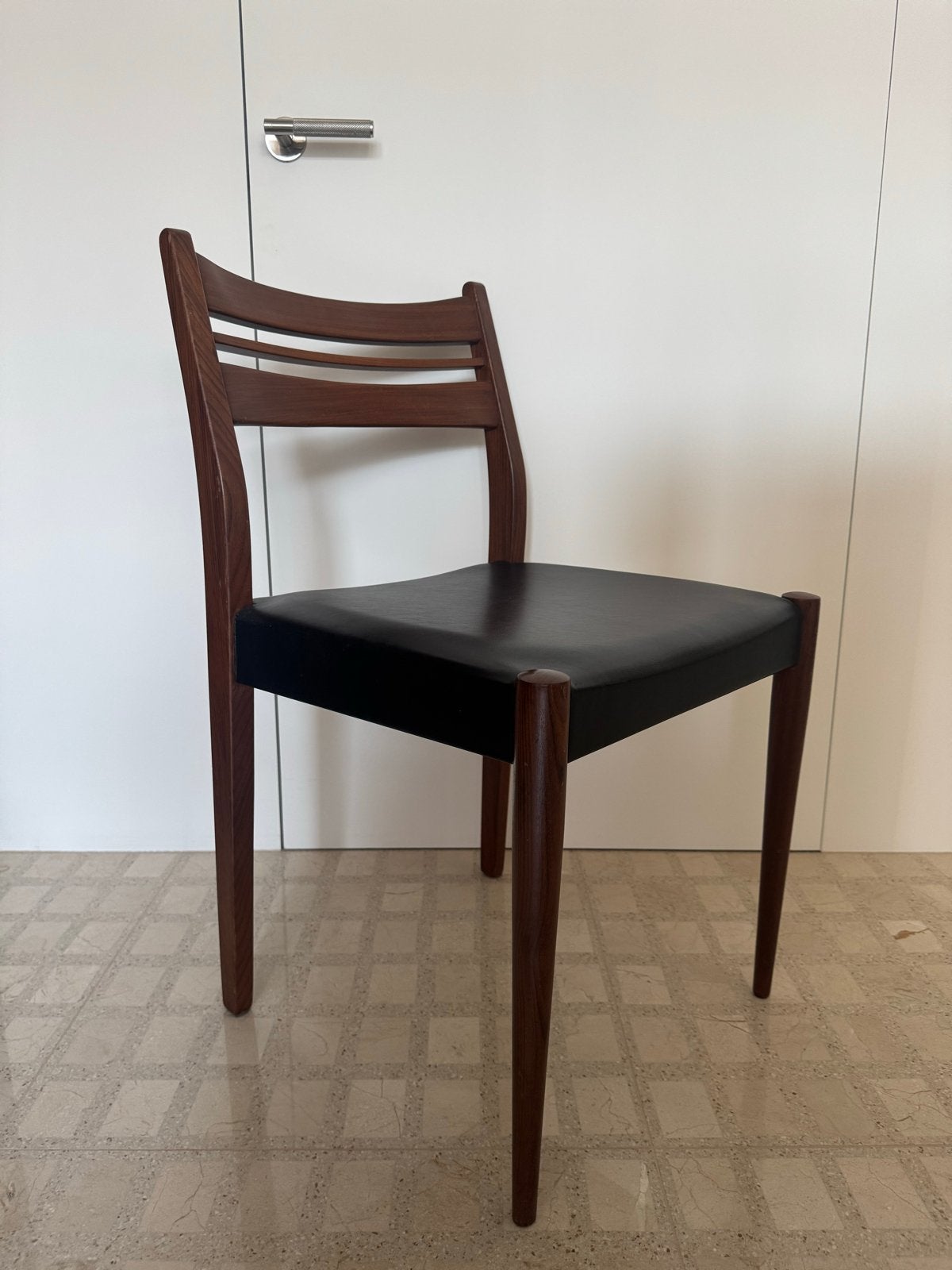 Set van 6 Vintage Teak Eetkamerstoelen - Nordic/Deens Stijl, Ophalen, Gebruikt, Bruin, Vijf, Zes of meer stoelen
