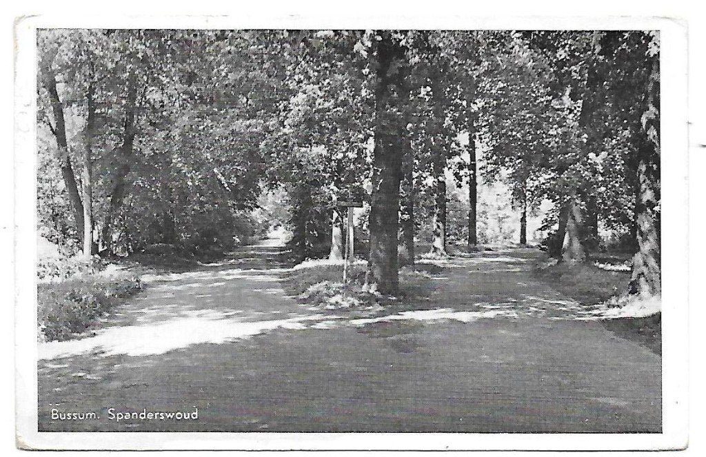 Bussum Spanderswoud Oude Gelopen Ansichtkaart (B1458 ), Ophalen of Verzenden, 1940 tot 1960, Gelopen, Noord-Holland