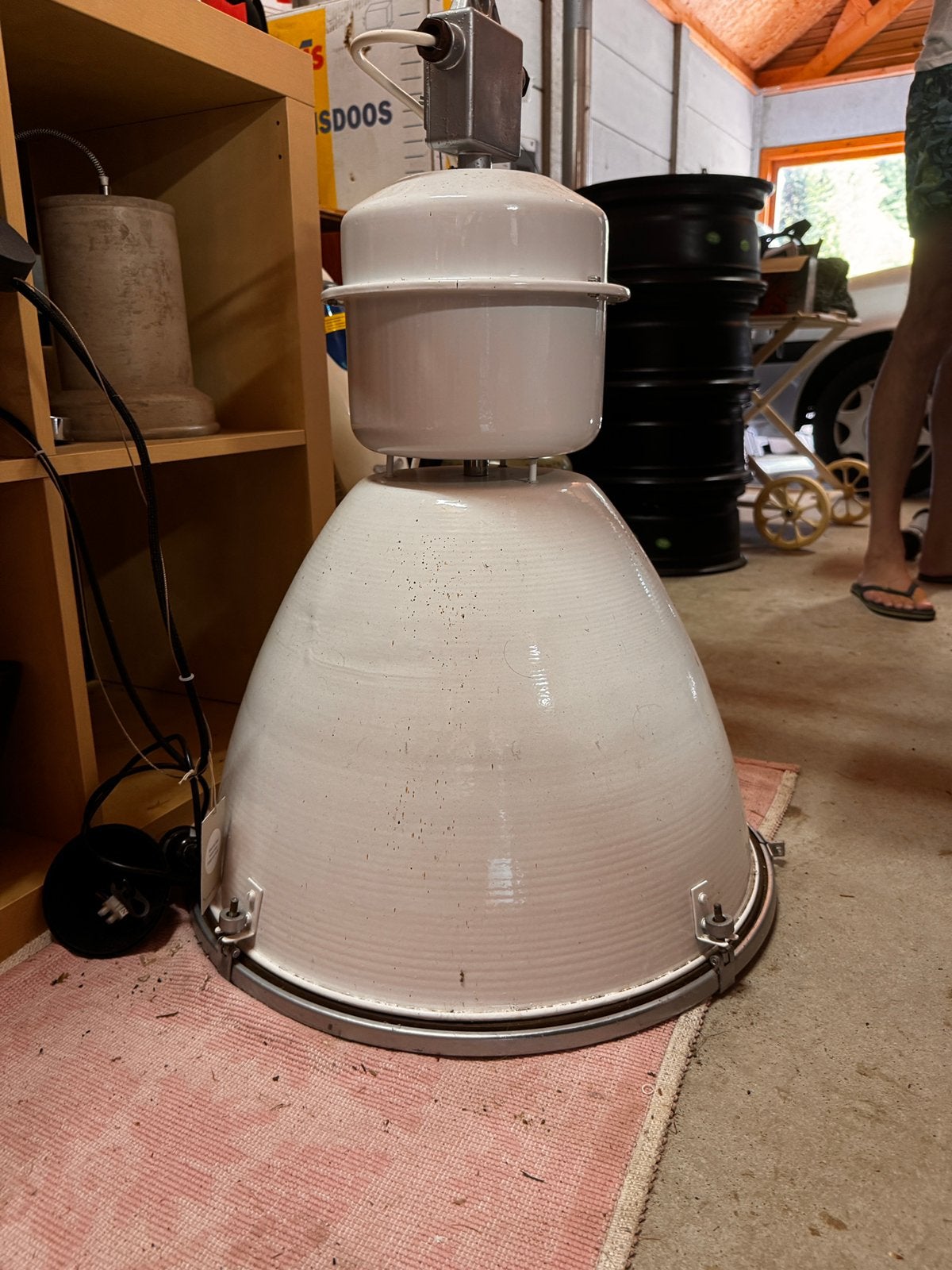 Gave originele, indrustriële lamp, wit, Huis en Inrichting, Ophalen, Zo goed als nieuw, Wit, Rond