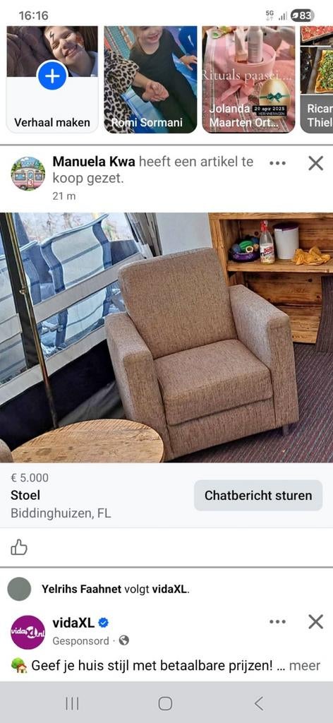 2 comfortabele stoelen voor voortent, goede staat, Huis en Inrichting, Stoelen, Ophalen of Verzenden