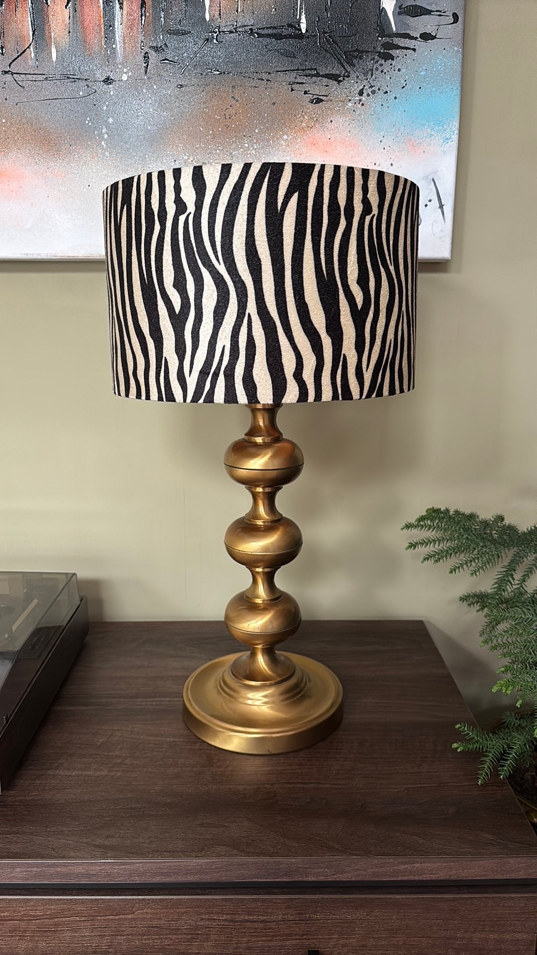 Tafellamp messing, Ophalen, Zo goed als nieuw, Minder dan 50 cm
