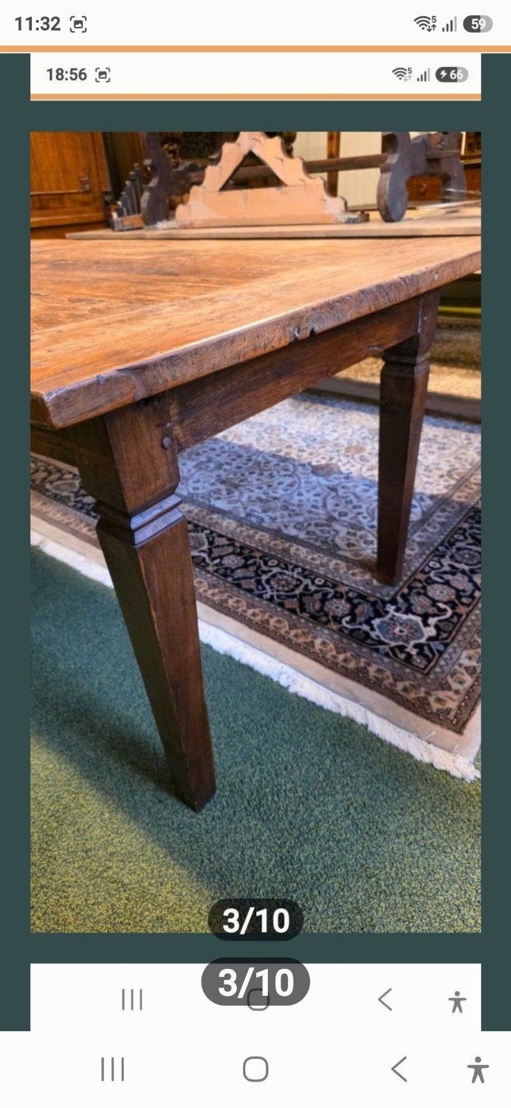 Antieke Franse boeren eettafel 2,20 m, Ophalen