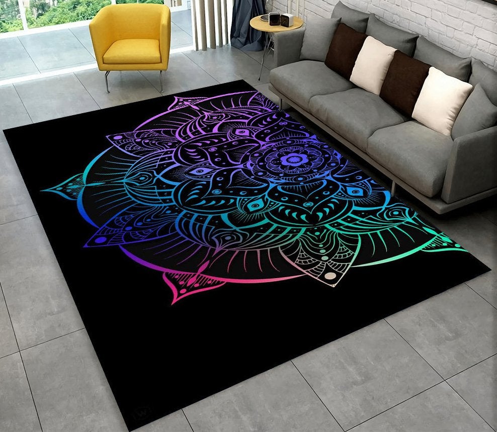 Bohemian Rechthoekig Vloerkleed 12 Tapijt Regenboog Mandala, Verzenden, 50 tot 100 cm, Rechthoekig, Nieuw