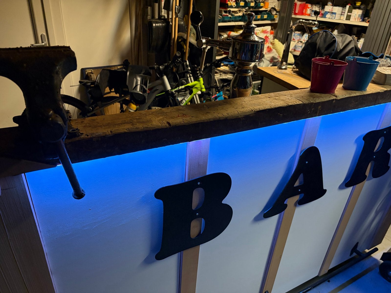 Biertap bar tap tapinstallatie buffet antiek werkblad, Ophalen, Gebruikt