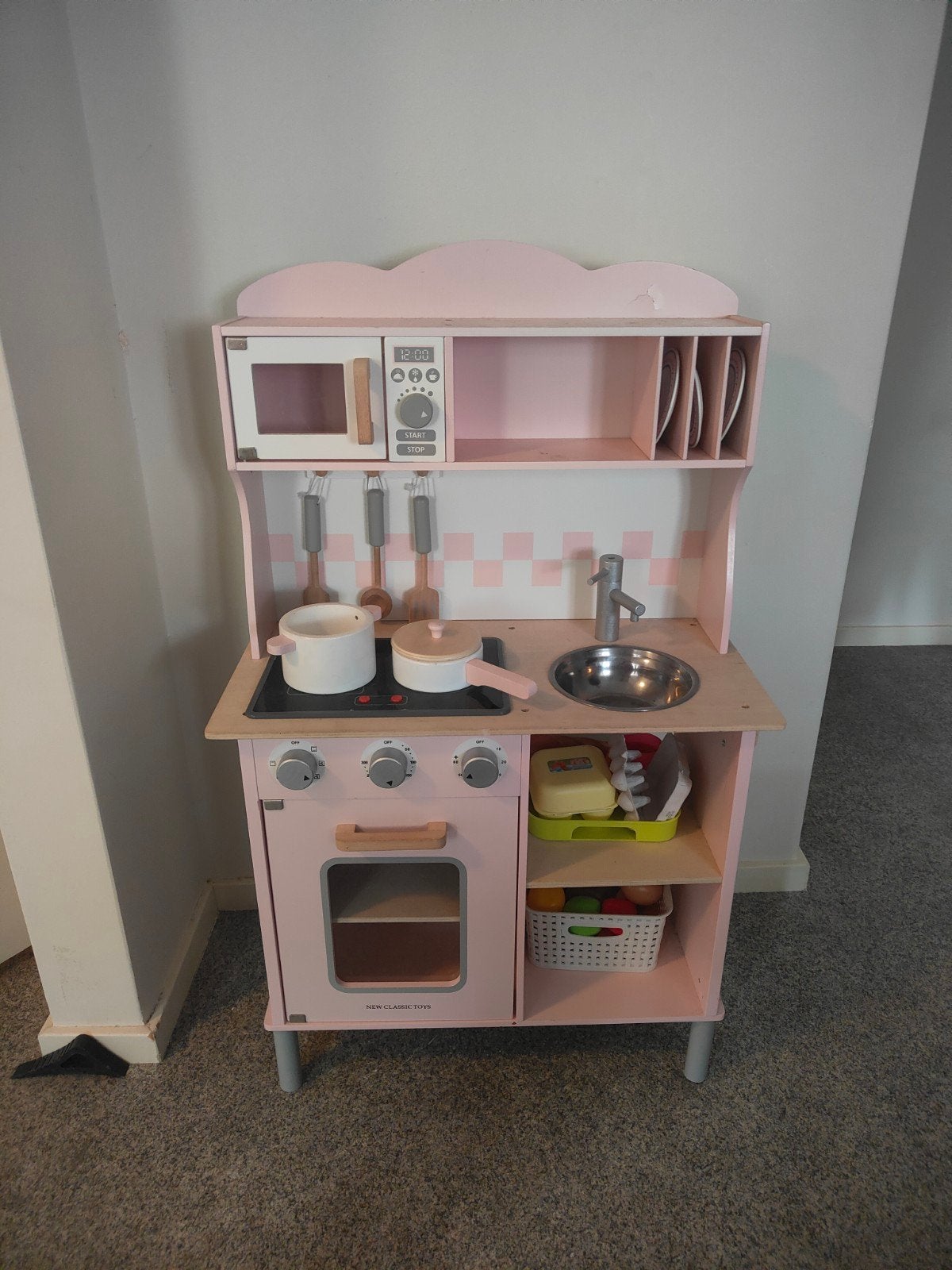 Roze houten speelkeuken met accessoires, Ophalen, Gebruikt, Hout, Speelkeuken
