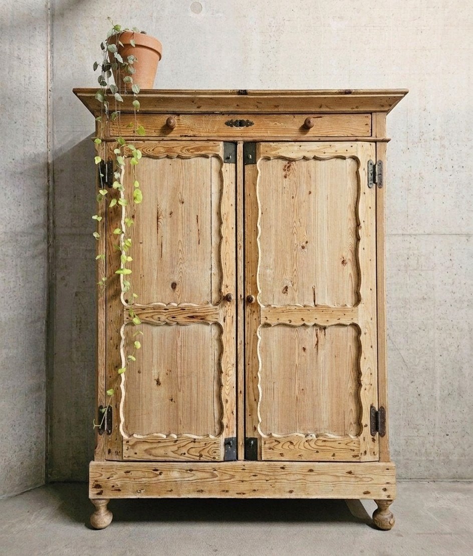 Antieke brocante grenen Biedermeier meidenkast vintage kast, Ophalen of Verzenden