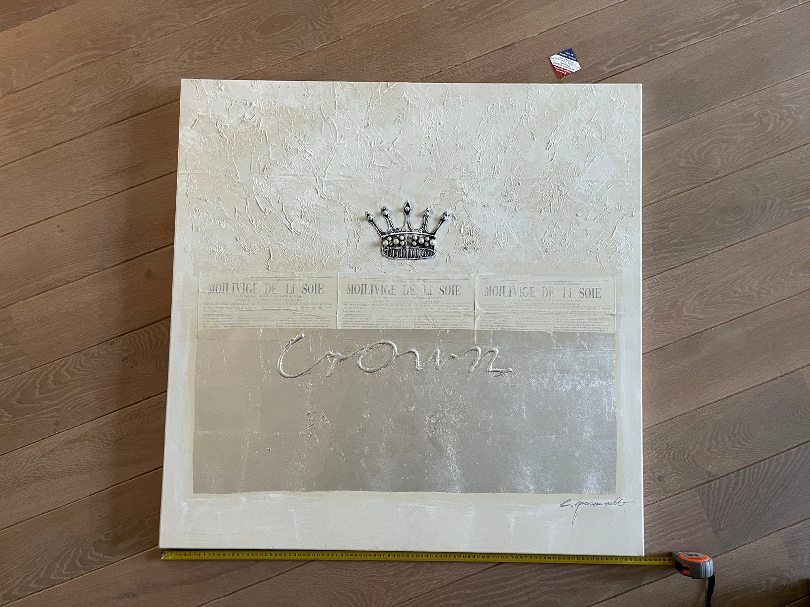 1mx1m Modern schilderij 'Crown' met 3D-effect, Overig onderwerp, Overige materialen, Overige technieken, Ophalen