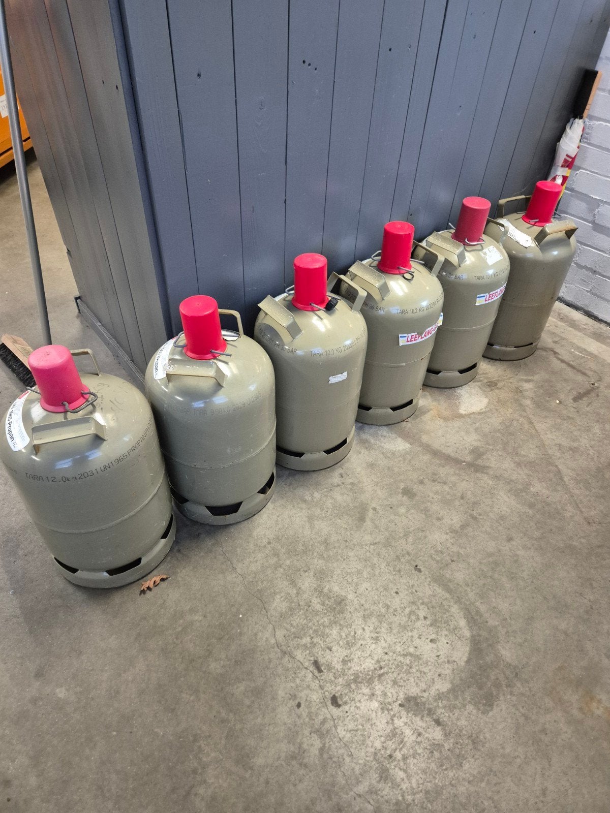 Lege propaan gasflessen (6 stuks), Ophalen, Gebruikt