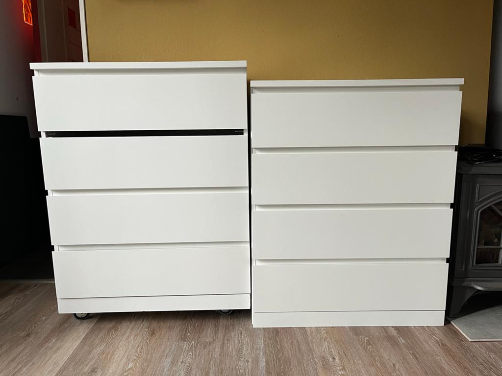 Gratis: 2 IKEA ladekasten wit 100x80x50 cm, Ophalen, Gebruikt, 100 tot 150 cm, 50 tot 100 cm