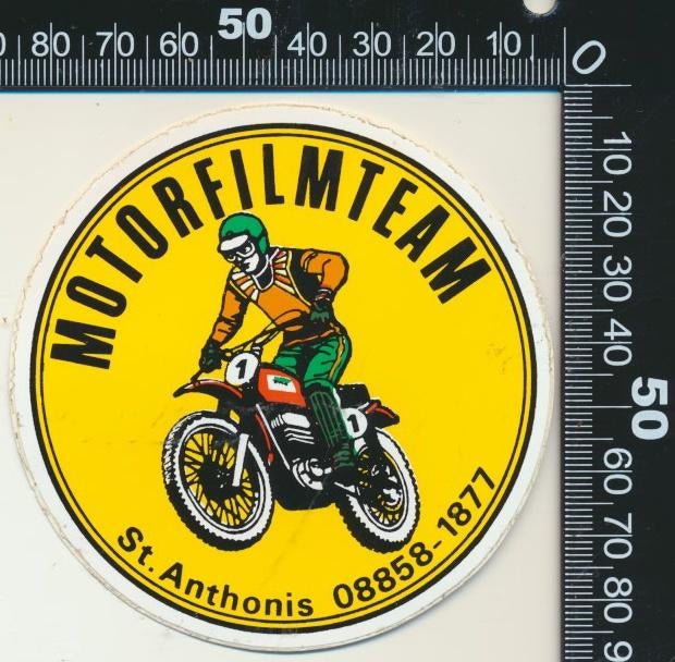Sticker: Motorfilmteam St Anthonis (3), Verzamelen, Stickers, Zo goed als nieuw, Auto of Motor, Ophalen of Verzenden