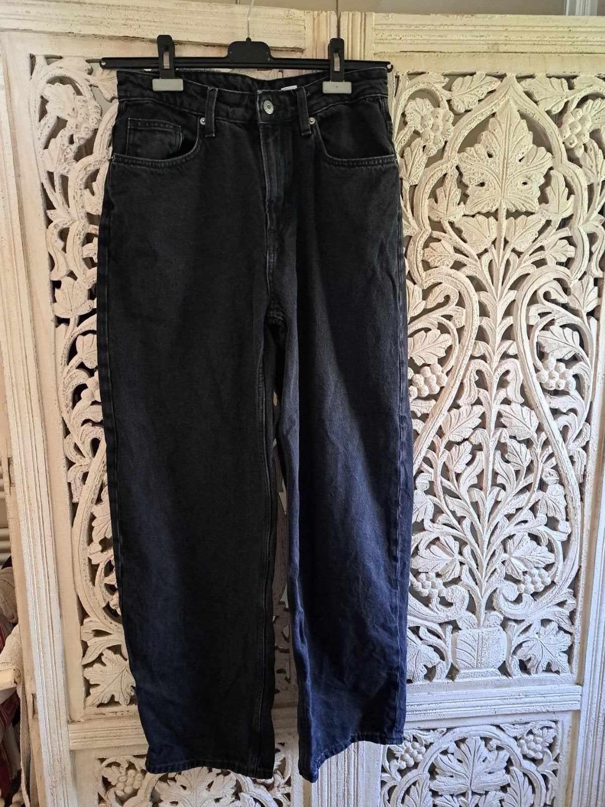 zwarte Baggy denim broek 38, Ophalen of Verzenden, Gedragen, Zwart, W30 - W32 (confectie 38/40)
