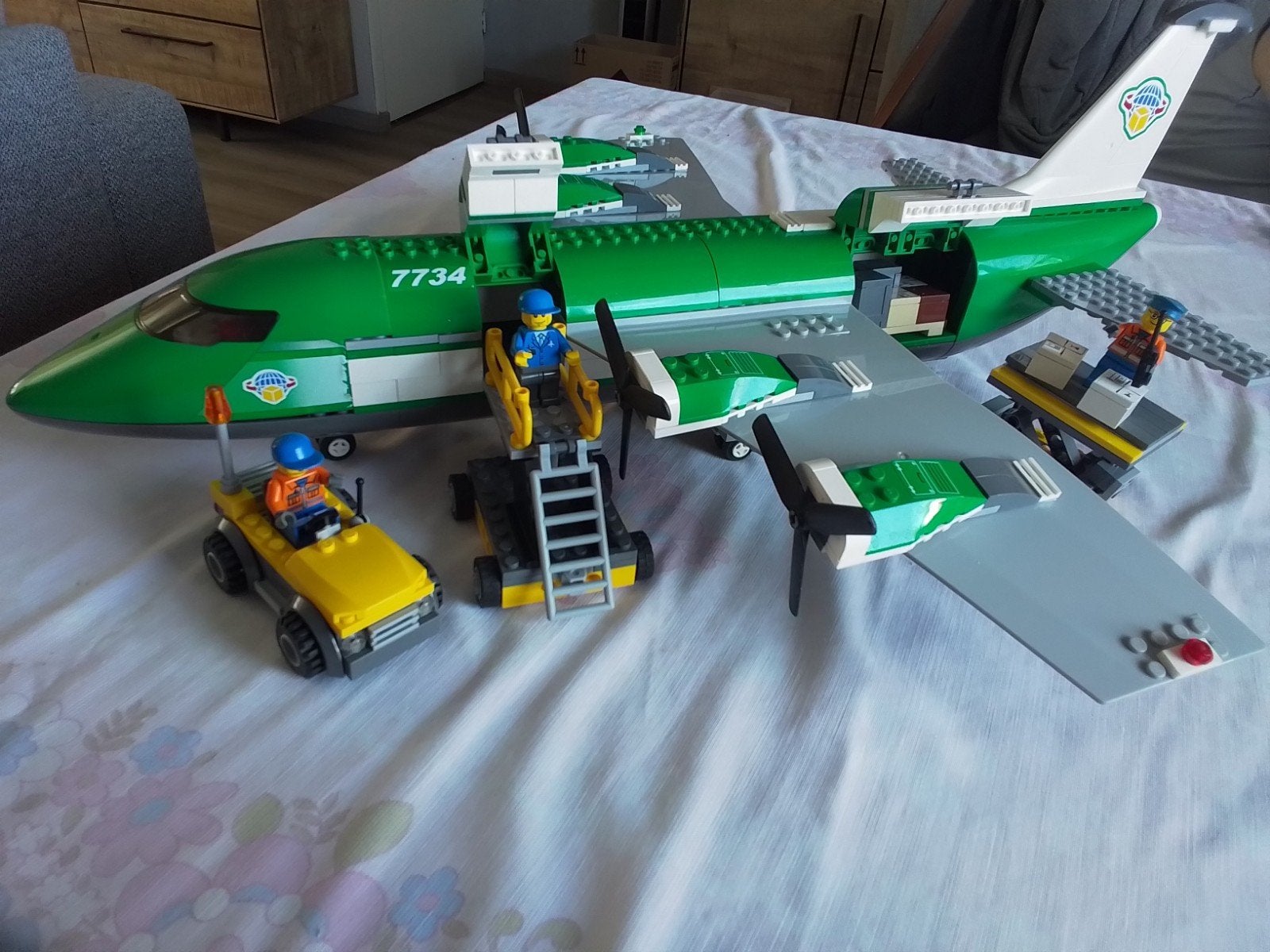 Lego City Cargo Vliegtuig 7734 met accessoires, Ophalen, City, Compleet, Complete set