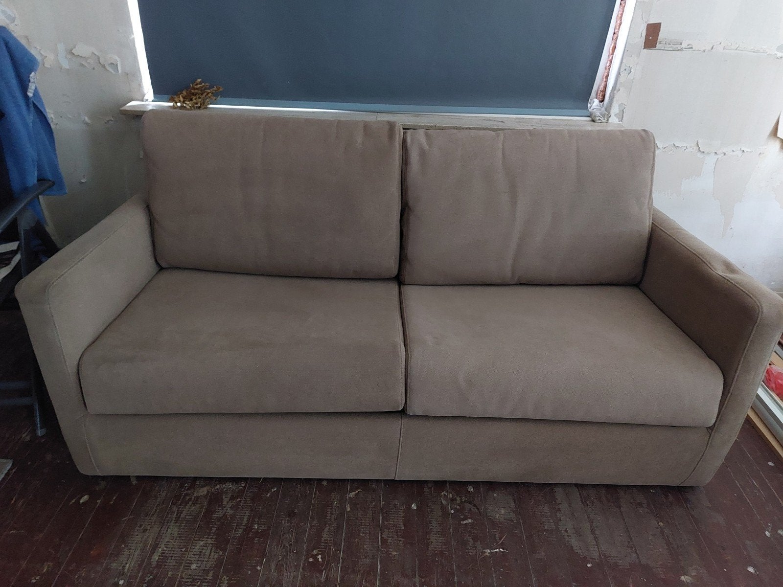 slaapbank, Huis en Inrichting, Gebruikt, Beige, Tweepersoons, Ophalen of Verzenden