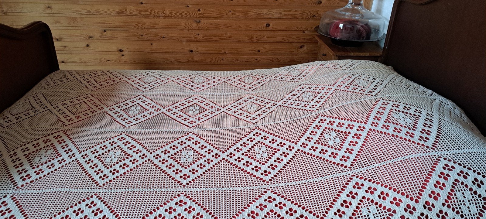 Vintage Gehaakte Sprei - Handgemaakt en Uniek Design, Antiek en Kunst, Ophalen