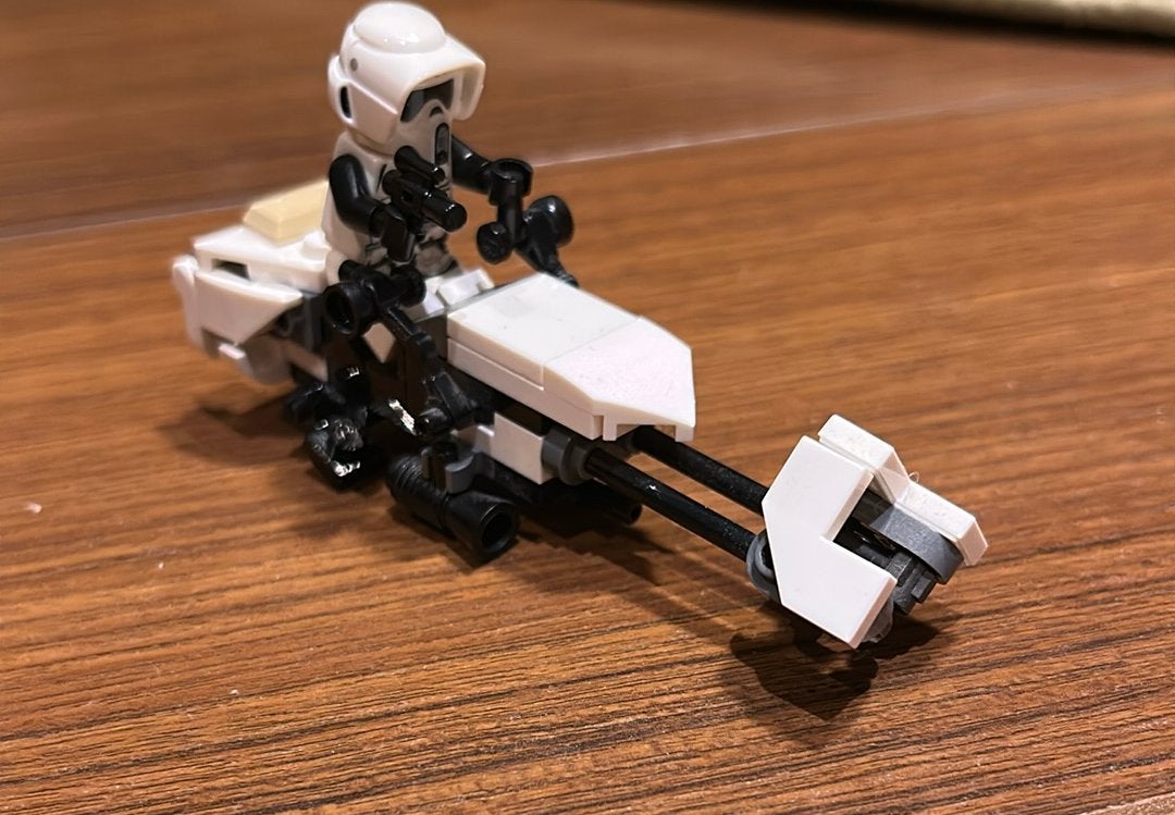 Lego starwars snowtrooper met speederbike, Ophalen of Verzenden, Zo goed als nieuw, Zilver, Overige merken