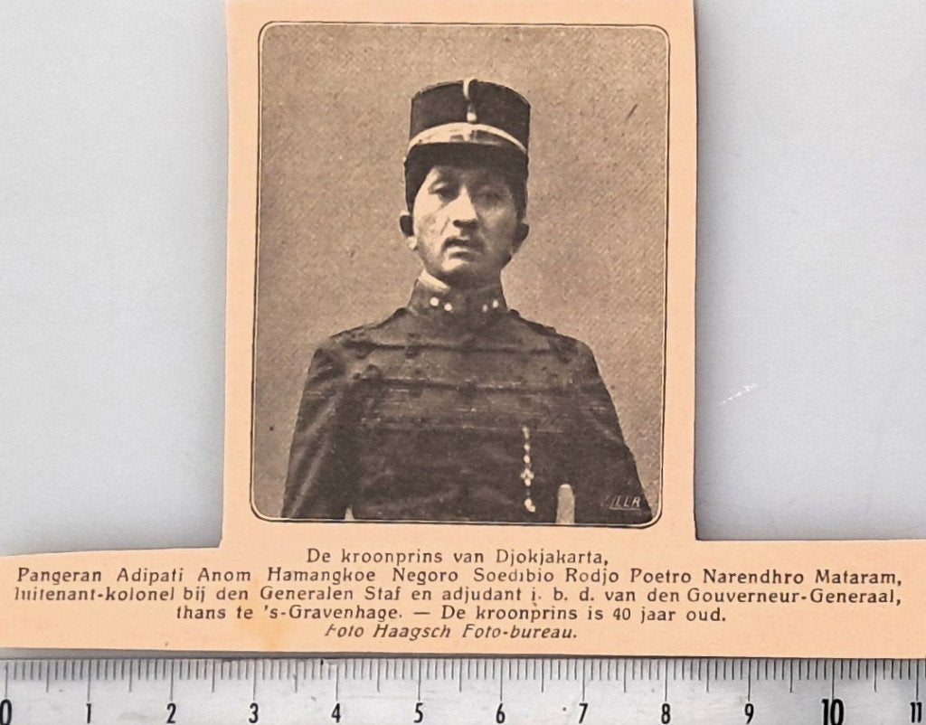 Leger Indië 1920; kroonprins van Djokjakarta nu in Den Haag, Verzenden, Voor 1940, Gebruikt, Overige onderwerpen