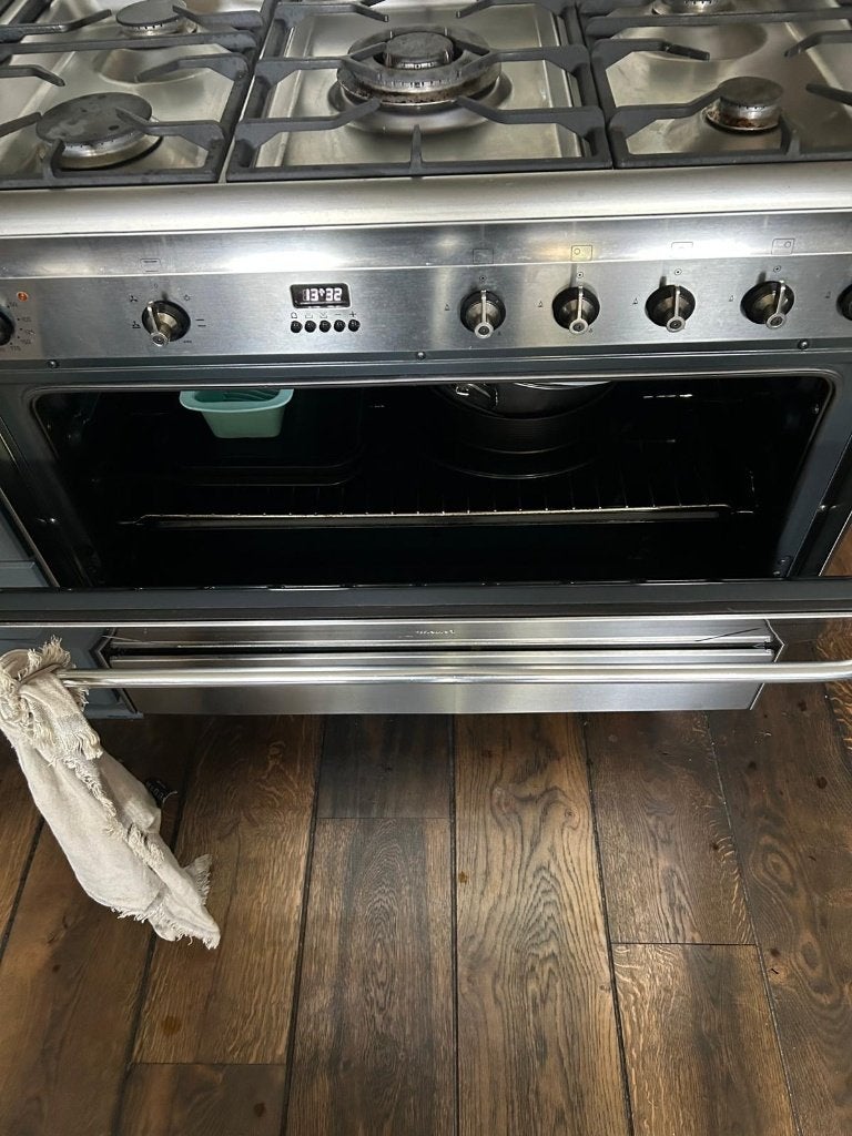 SMEG 5 pits gasfornuis incl afzuigkap, Ophalen, Gebruikt, 60 cm of meer, Gas