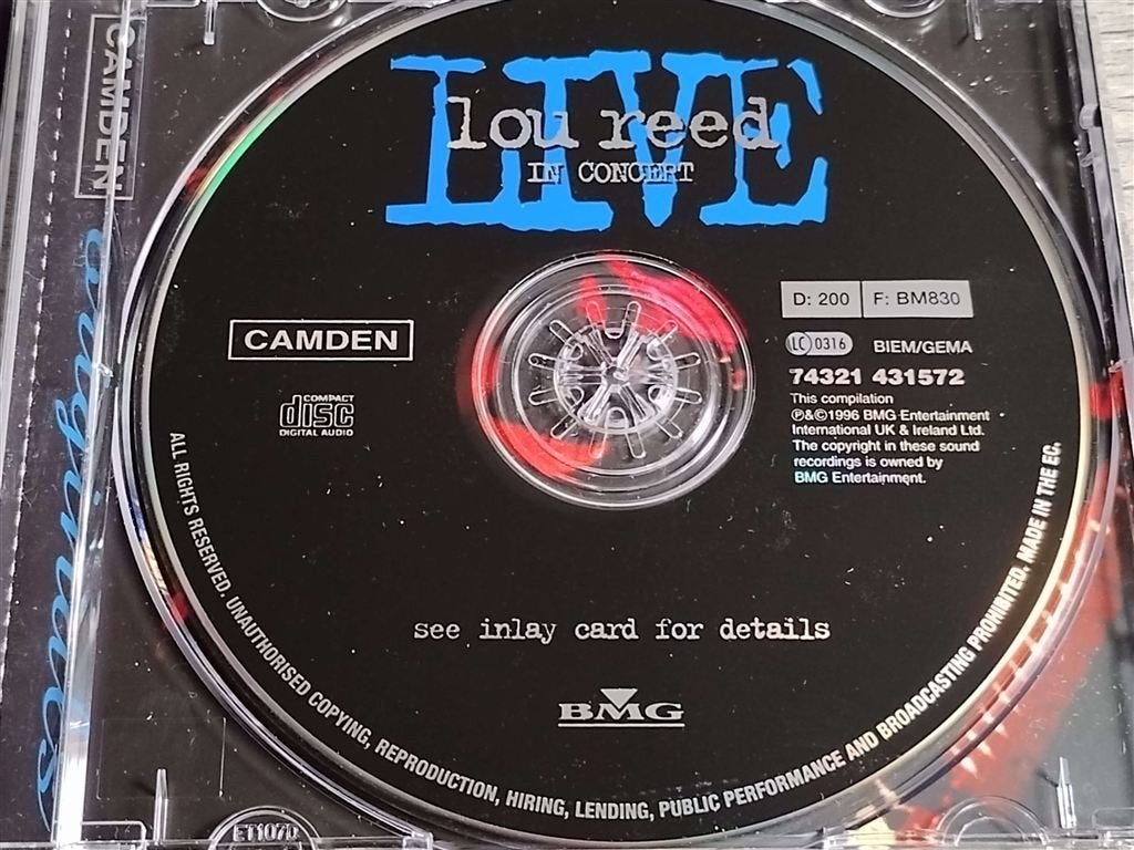 Lou Reed ‎– Live, In Concert, Ophalen of Verzenden, Zo goed als nieuw, Poprock