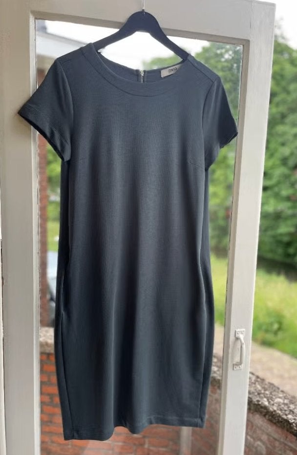 ZENGGI mooie jurk shift dress mt 2 S/M ZGAN petrol, Maat 38/40 (M), Verzenden, Zo goed als nieuw, Knielengte