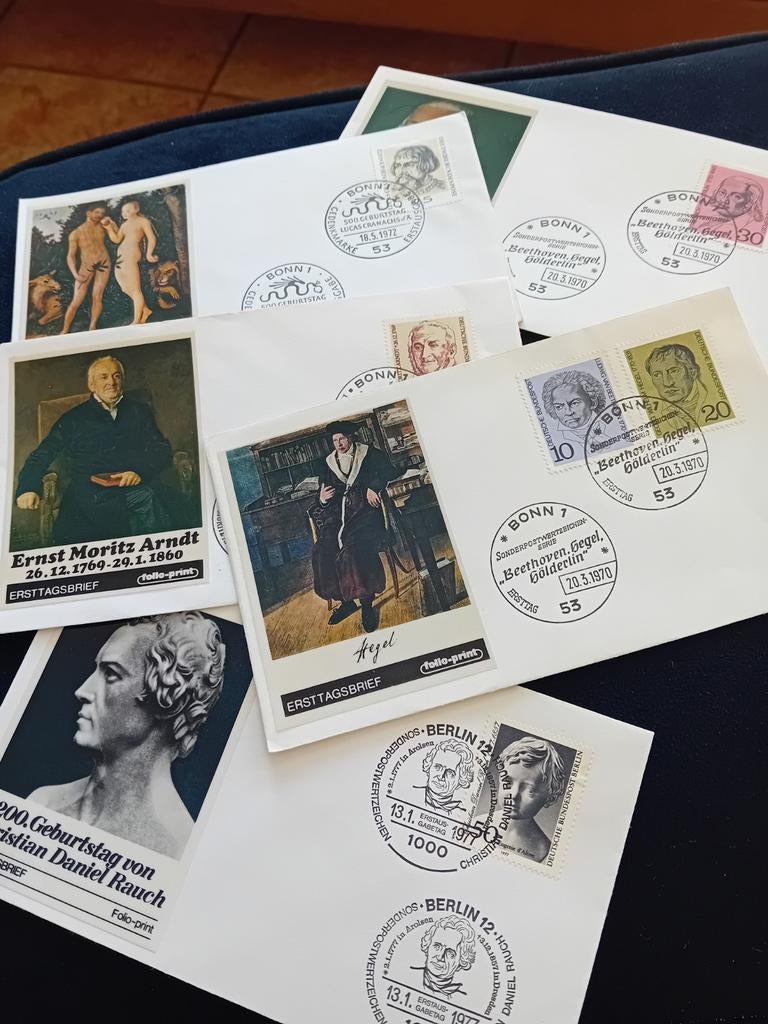 5 Duitse eerstedag enveloppen, Ophalen of Verzenden, Europa