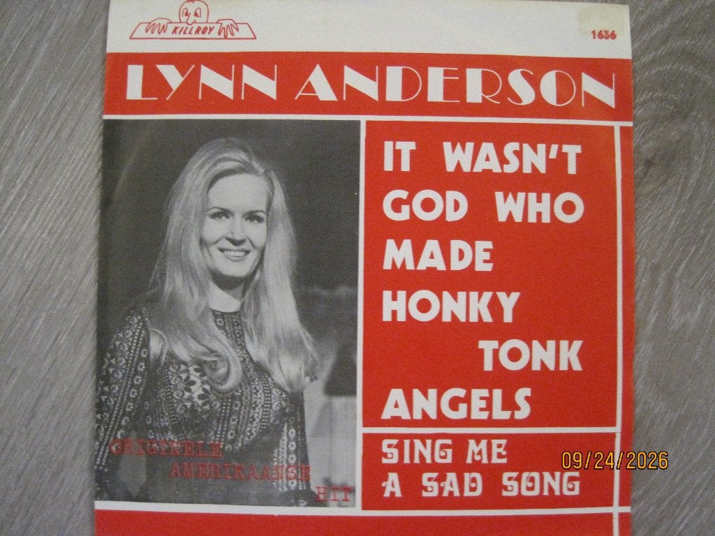 Lynn Anderson - It wasn't god who made honky tonk angels, Fotohoes, 7 inch, Ophalen of Verzenden, Zo goed als nieuw