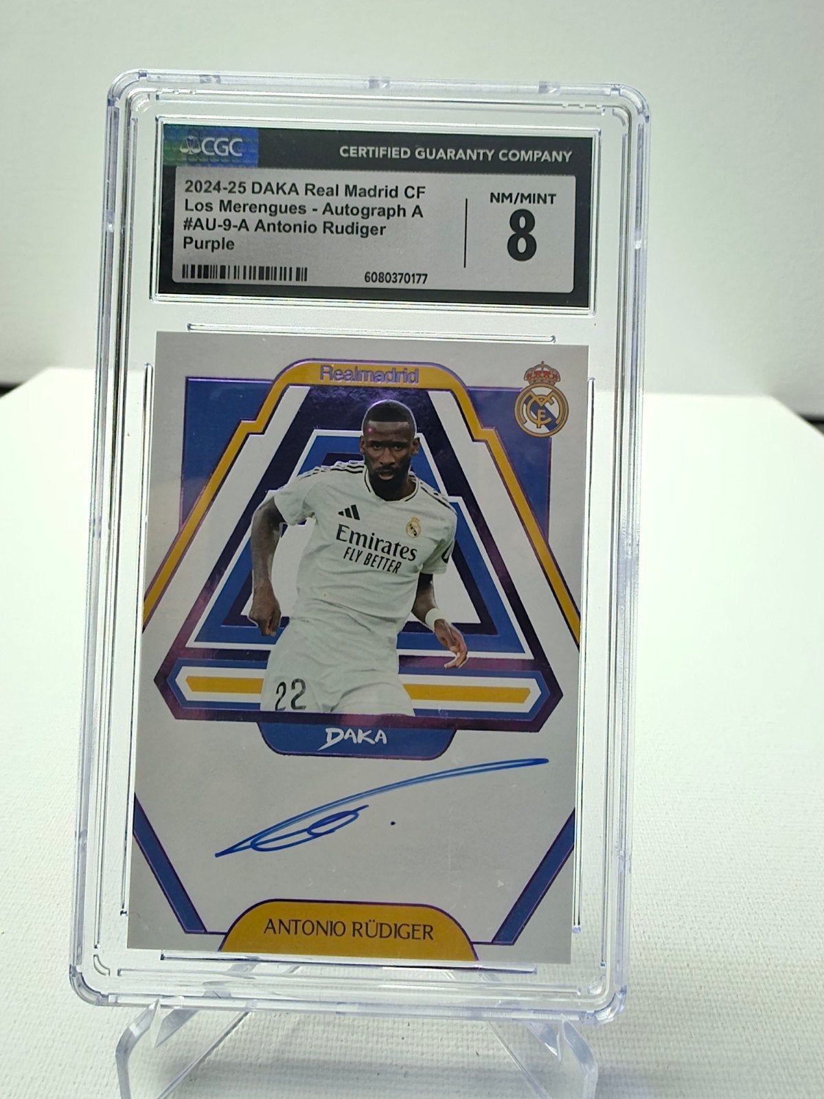 Antonio Rüdiger gesigneerd Real 05/10 CGC 8 Inc verzenden, Ophalen of Verzenden, Zo goed als nieuw, Buitenlandse clubs, Spelerskaart