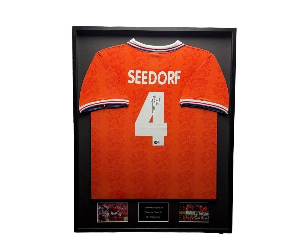 Clarence Seedorf Nederland 95/96 gesigneerd ingelijst  shirt, Soccersignings.nl, Shirt, Nieuw, Ophalen of Verzenden