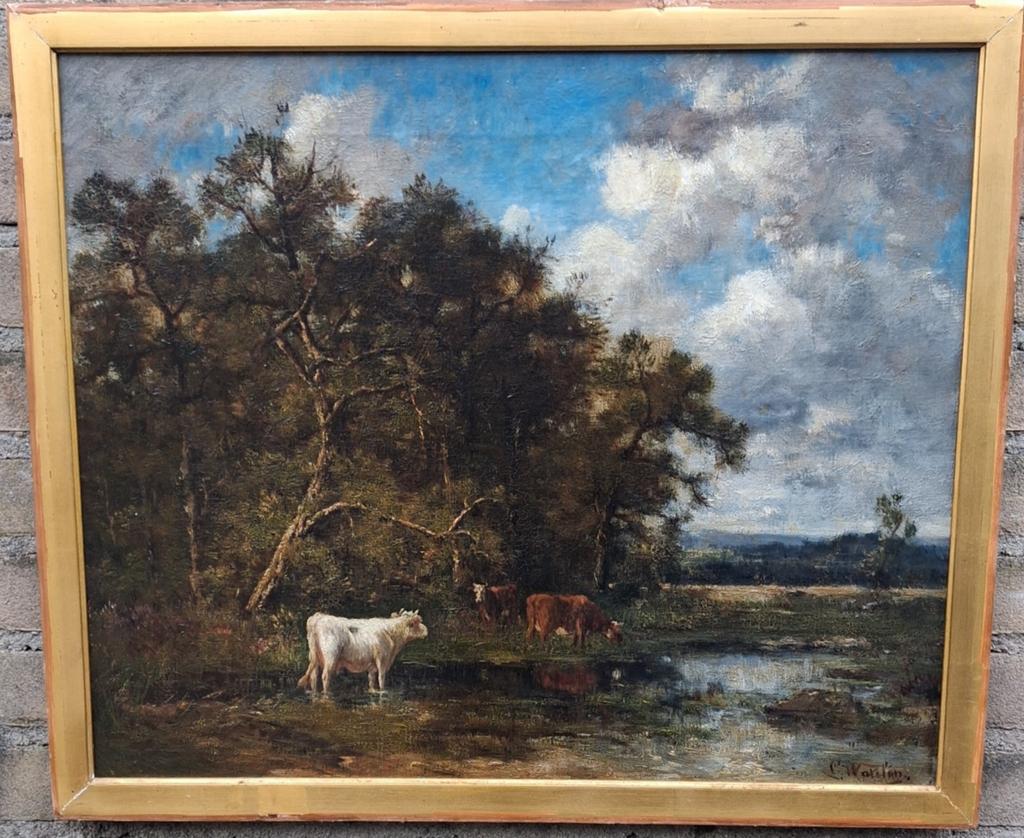 WATELIN(1837-1907). Frankrijk.  59/50 cm. * Zie tekst., Antiek en Kunst, Kunst | Schilderijen | Klassiek, Ophalen