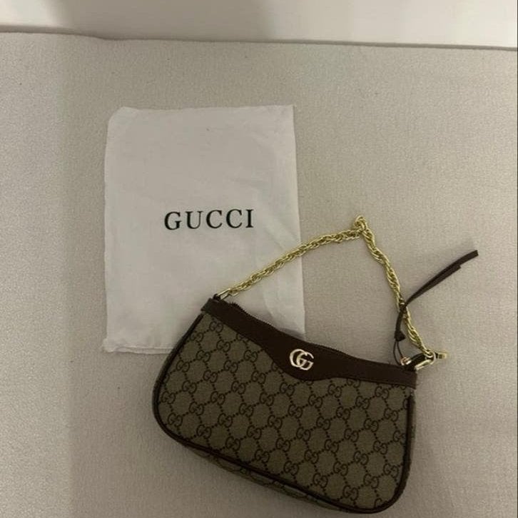 Gucci Ophidia, Ophalen, Zo goed als nieuw, Bruin, Schoudertasje