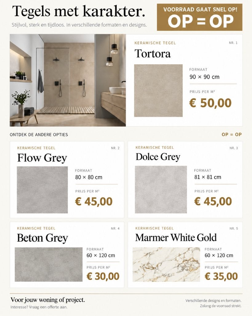Keramische tegels | Vanaf € 30,- per m²